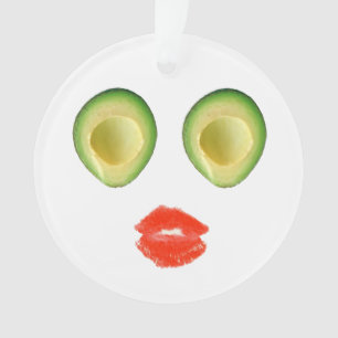 Adortable Avocado Face Red Green 4Amelie Ornament