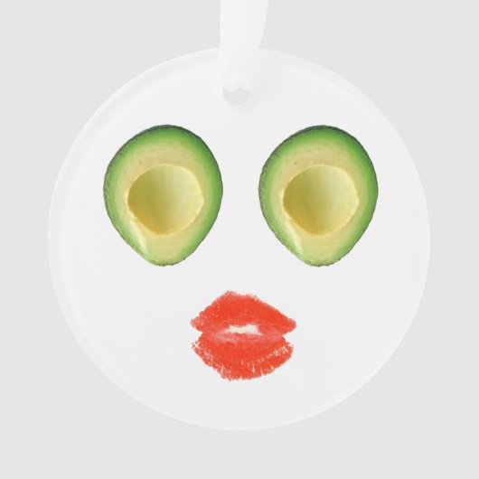 Adortable Avocado Face Red Green 4Amelie Ornament (Vorderseite)