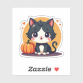 Adortable B&W Kitten - Halloween Art Aufkleber (Blatt)
