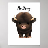 Adortable Baby Buffalo Wand Printwerbung für Kinde Poster (Vorne)