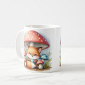 Adortable Baby Fox unter Pilzschirm Kaffeetasse (Vorderseite Links)