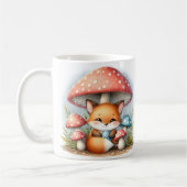 Adortable Baby Fox unter Pilzschirm Kaffeetasse (Links)