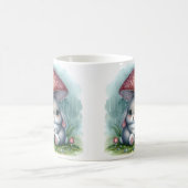 Adortable Baby Kaninchen unter Pilzschirm Kaffeetasse (Mittel)