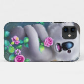 Adortable Baby Koala Bär mit Blume Case-Mate iPhone Hülle (Rückseite (Horizontal))