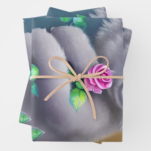 Adortable Baby Koala Bär mit Blume Geschenkpapier Set (Beispiel)