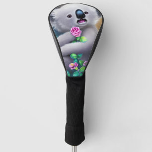 Adortable Baby Koala Bär mit Blume Golf Headcover