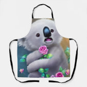 Adortable Baby Koala Bär mit Blume Schürze (Vorderseite)
