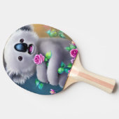 Adortable Baby Koala Bär mit Blume Tischtennis Schläger (Seitenansicht)