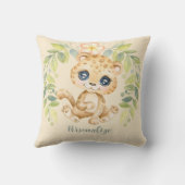 Adortable Baby Leopard Niedlich Jungle Animal Kissen (Rückseite)