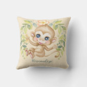 Adortable Baby Monkey Niedlich Jungle Animal Kissen (Rückseite)