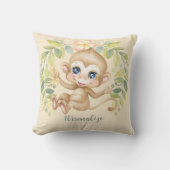 Adortable Baby Monkey Niedlich Jungle Animal Kissen (Vorderseite)