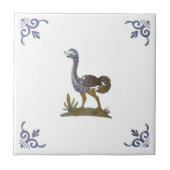 Adortable Baby Ostrich Delft Repro auf weißem Tile Fliese (Vorderseite)