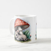 Adortable Baby Zebra unter Pilzschirm Kaffeetasse (Vorderseite Links)