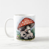 Adortable Baby Zebra unter Pilzschirm Kaffeetasse (Links)