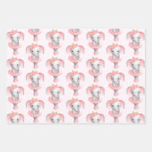 Adortable Ballerina Elephant en Pointe Pattern Geschenkpapier Set (Vorderseite)