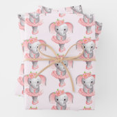 Adortable Ballerina Elephant en Pointe Pattern Geschenkpapier Set (Beispiel)