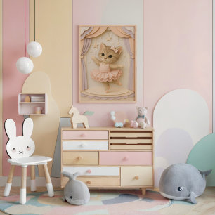 Adortable Ballerina Kitten Poster