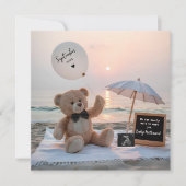 Adortable Bären und Beachside Pregnancy Ankündigun Einladung (Vorderseite)