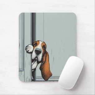 Adortable Basset Hund Hund Kunst, Dichtung und Mus Mousepad