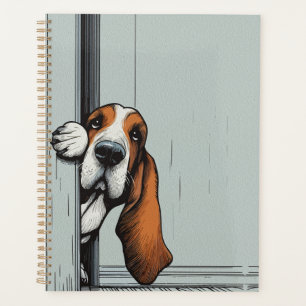 Adortable Basset Hund Hund Kunst, Dichtung und Mus Planer