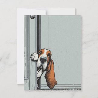 Adortable Basset Hund Hund Kunst, Dichtung und Mus Postkarte