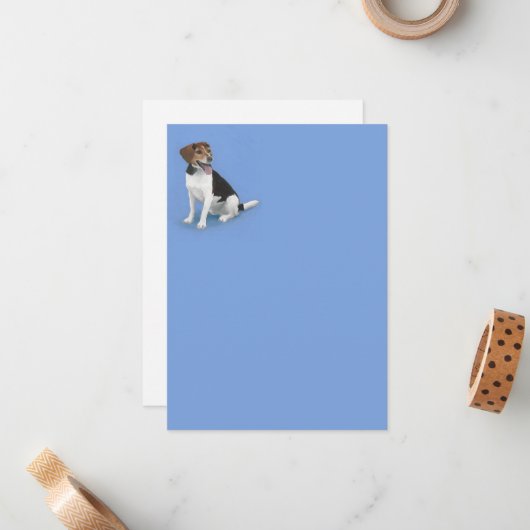 Adortable Beagle Mix Note Card Mitteilungskarte (Vorderseite/Rückseite Beispiel)