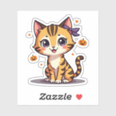 Adortable Bengalisch Kitten - Halloween Pastel Art Aufkleber (Blatt)
