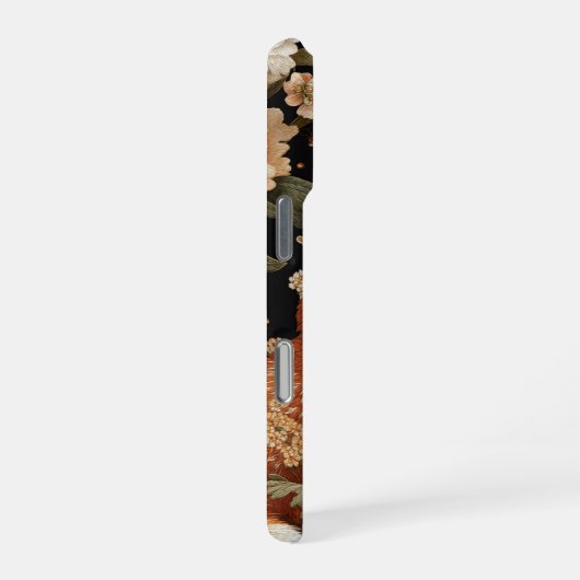 Adortable bestickte Optik Fox & Blume iPhone Hülle (Rechte Seite)