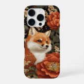 Adortable bestickte Optik Fox & Blume iPhone Hülle (Rückseite)