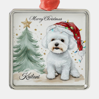 Adortable Bichon Personalisiertes Weihnachtsgesche Ornament Aus Metall