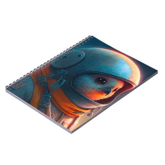 Adortable Bird Astronaut Notebook Notizblock (Linke Seite)