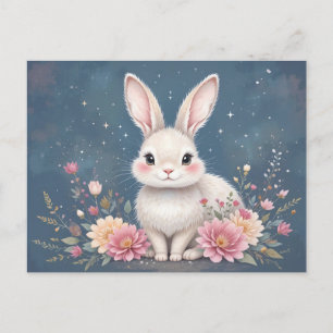 Adortable Blumenbunny Oster Feiertagspostkarte