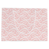 Adortable Bow Muster Pink White Gift Bag Große Geschenktüte (Rückseite)