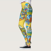 Adortable Bright Gelb Traveller Cartoon Kunstwerke Leggings (Links)