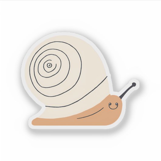 Adortable Brown Snail Aufkleber (Vorderseite)
