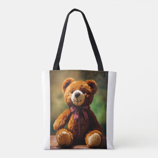 Adortable Brown Teddy Bär mit Bow Krawatte Tasche (Rückseite)
