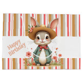 Adortable Bunny Birthday Bag Große Geschenktüte (Rückseite)