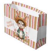 Adortable Bunny Birthday Bag Große Geschenktüte (Rückseite Schrägansicht)