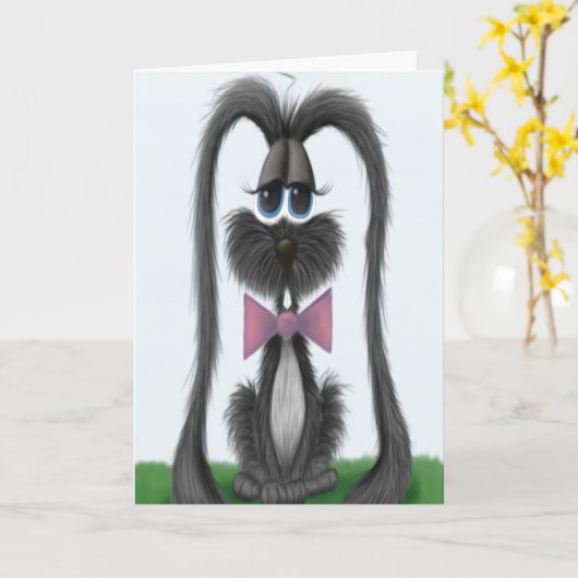 Adortable Bunny Rabbit Karte (Gelbe Blume)