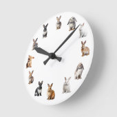 Adortable Bunny Rabbit Kinderzimmer Runde Wanduhr (Winkel)