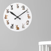 Adortable Bunny Rabbit Kinderzimmer Runde Wanduhr
