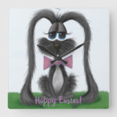 Adortable Bunny Rabbit Quadratische Wanduhr (Vorderseite)