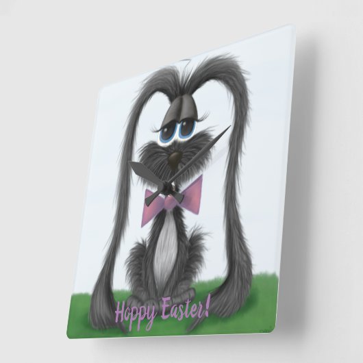Adortable Bunny Rabbit Quadratische Wanduhr (Winkel)