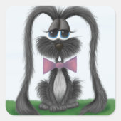 Adortable Bunny Rabbit Quadratischer Aufkleber (Vorderseite)