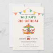 Adortable Carousel Geburtstag Einladung (Rückseite)