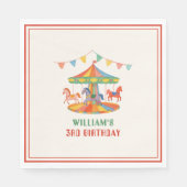 Adortable Carousel Geburtstag Serviette (Vorderseite)