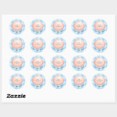 Adortable Cartoon Baby Face Icon Runder Aufkleber (Blatt)