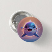 Adortable Cartoon Dolphin Button (Vorne & Hinten)