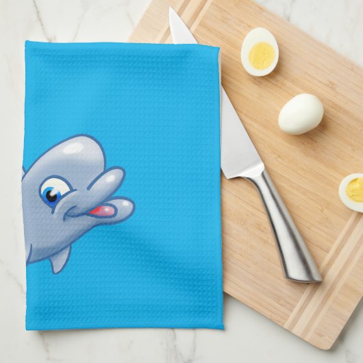 Adortable Cartoon Dolphin Geschirrtuch (Viertel Falte)