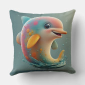 Adortable Cartoon Dolphin Kissen (Rückseite)